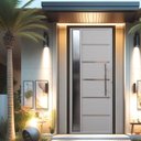 Ver imagem 1 de Porta Pivotante Solara Alumínio com Visor Puxador Tubolar 210 X 100  Abertura Esquerda