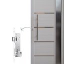 Ver imagem 4 de Porta Pivotante Solara Alumínio com Visor Puxador Tubolar 210 X 100  Abertura Esquerda