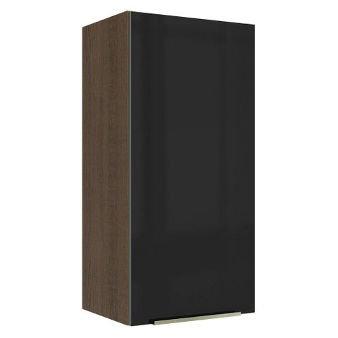 Armário Aéreo Madesa Lux 40 x 83 cm 1 Porta Rustic/Preto