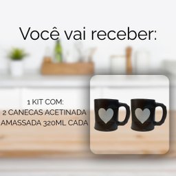 Jogo 2 Caneca Amassada 320ml para Chá Cappuccino - Marrom - 6
