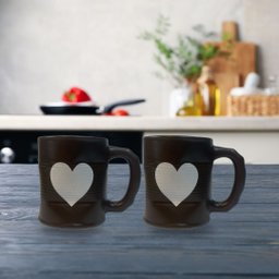 Jogo 2 Caneca Amassada 320ml para Chá Cappuccino - Marrom - 7