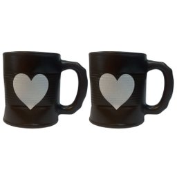 Jogo 2 Caneca Amassada 320ml para Chá Cappuccino - Marrom - 1