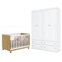 Ver imagem 1 de Berço Americano Mini Cama Q Encanto Slim Freijó Branco Acetinado - Qmovi e Guarda Roupa Infantil Ame