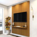 Ver imagem 3 de Painel para Tv até 55 Polegadas Ripado Impressão 3d Egeo com Prateleira 1,35m Cedro Edn
