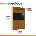 Ver imagem 4 de Painel para Tv até 55 Polegadas Ripado Impressão 3d Egeo com Prateleira 1,35m Cedro Edn