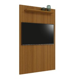 Painel para Tv até 55 Polegadas Ripado Impressão 3d Egeo com Prateleira 1,35m Cedro Edn - 2