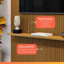 Ver mais imagens de Painel para Tv até 55 Polegadas Ripado Impressão 3d Egeo com Prateleira 1,35m Cedro Edn