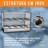 Estufa Quadrada Dupla 8 Bandejas Vitrine Com Vidro Reto Titã 110 V - 12