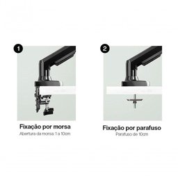 Suporte Monitor 17 a 35 Articulado com Pistão a Gás F98hdmi Elg - 4 Suporte Monitor 17 a 35 Articulado com Pistão a Gás F98hdmi Elg - 4