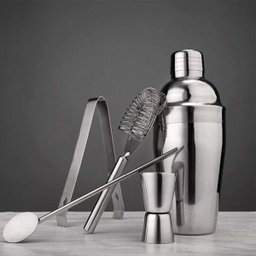 Kit Coqueteleira 5 Peças Aço Inox Com Filtro Prepara Drinks - 5