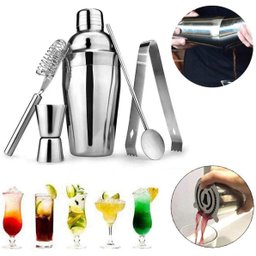 Kit Coqueteleira 5 Peças Aço Inox Com Filtro Prepara Drinks - 3