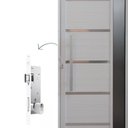 Ver imagem 3 de Porta Pivotante Solara Alumínio com Visor Puxador Barra Chata 210 x 120 Abertura Direita Branco Hale Esquadrias