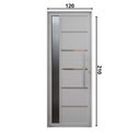 Ver imagem 5 de Porta Pivotante Solara Alumínio com Visor Puxador Barra Chata 210 x 120 Abertura Direita Branco Hale Esquadrias