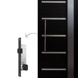 Porta Pivotante Solara Alumínio com Visor Puxador Tubolar 210 X 120 Lado Direito - 5