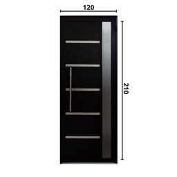 Porta Pivotante Solara Alumínio com Visor Puxador Tubolar 210 X 120 Lado Direito - 3