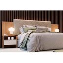 Ver imagem 1 de Painel Cama Box Madeirado Cor Cumaru/fendi Casal Everest Plus 2 Mesas C/ 2 Gavetas Cumaru/fendi -