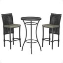 Ver imagem 1 de Mesa Bistrô e 2 Banquetas Roma Preta Corda Náutica Estofado 8 Trama Original
