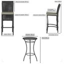 Ver imagem 2 de Mesa Bistrô e 2 Banquetas Roma Preta Corda Náutica Estofado 8 Trama Original