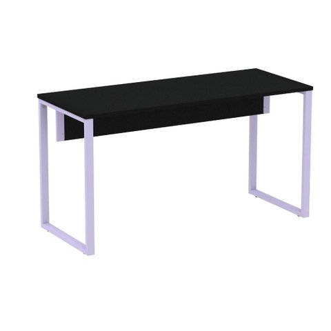 Mesa Escritório P25 Tub Pandin 170 Cm (larg) X 70 Cm (prof) Tampo Mdp Preto Pé Aço Tubular Lilás