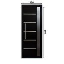 Ver imagem 3 de Porta Pivotante Solara Alumínio com Visor Puxador Barra Chata 210 x 120 Abertura Esquerda Preto Hale Esquadrias