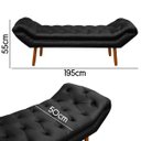 Ver imagem 4 de Puff Recamier Clássico Retrô Roma King Size 195cm Corino - Sofa Store:corino Preto