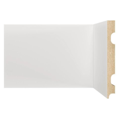 Kit com 3 Barras Rodapé MDF 1501 15MMX15CMX240CM Metro Linear 7,2m Branco/Liso Moldufama