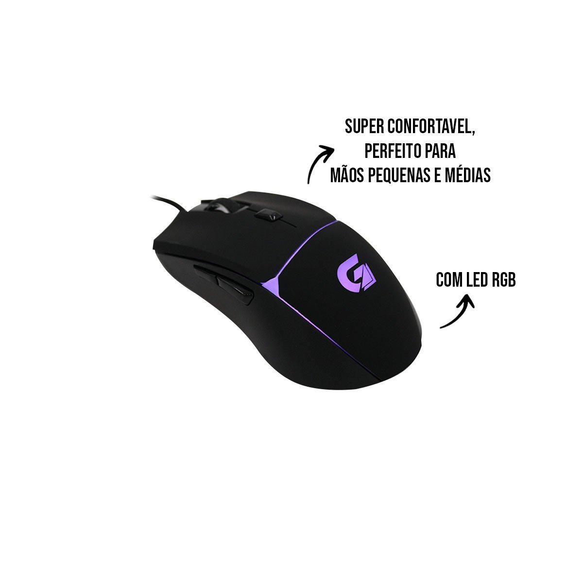 Mouse Gamer Rgb 16.8m Cores Fortrek Crusader Macro 7200 Dpi - 3