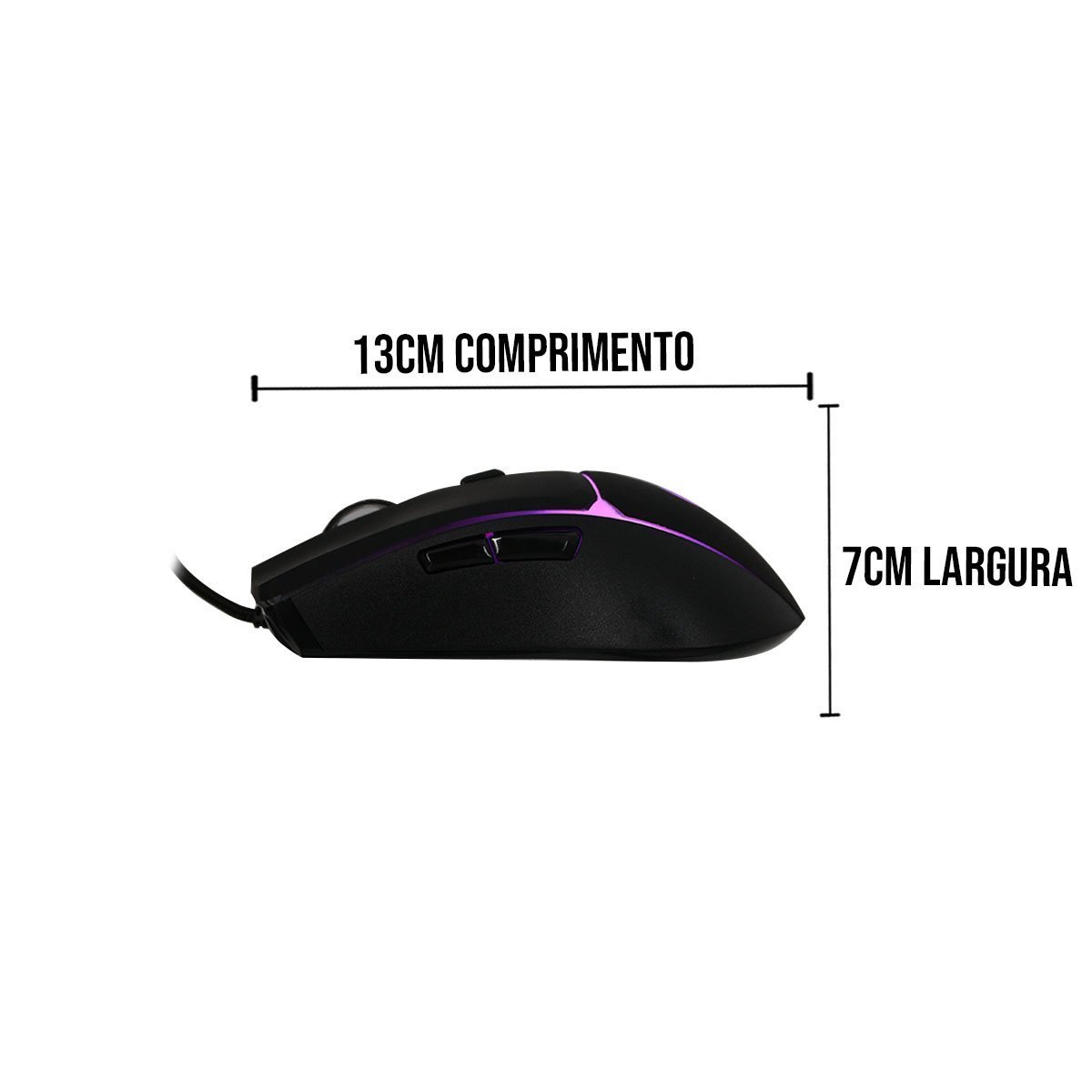 Mouse Gamer Rgb Para Jogo Fortrek Crusader 7200dpi 125hz - LOJA