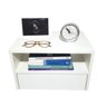 Mesa de Cabeceira Criado Branco 40cm Estilo Suspensa com Gaveta Inferior e Nicho Quarto Decoração - 3
