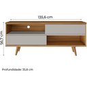 Ver imagem 3 de Bancada Rack Retro Tv 50' Nt 1180 Freijo/off White Notavel