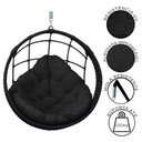 Ver imagem 4 de Cadeira Balanço Ninho Suspenso em Corda Náutica Luxo Preto/preto
