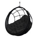Ver imagem 1 de Cadeira Balanço Ninho Suspenso em Corda Náutica Luxo Preto/preto