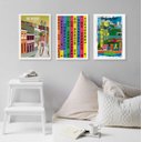 Ver imagem 2 de Kit 3 Quadros Salvador Bahia - Ícones 24x18cm - com Vidro:madeira Branca