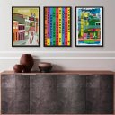 Ver imagem 1 de Kit 3 Quadros Salvador Bahia - Ícones 24x18cm - com Vidro:madeira Branca