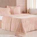 Ver imagem 1 de Kit Colcha King Luxor Dubble 100% Poliéster 260x280cm Tessi Rosa Areia