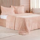 Ver imagem 5 de Kit Colcha King Luxor Dubble 100% Poliéster 260x280cm Tessi Rosa Areia