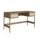 Ver imagem 3 de Conjunto 2 Peças com Escrivaninha 2 Gavetas e Estante Palhinha Pé Madeira