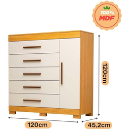 Comoda Rayane Prime C/sapateira 100% Mdf - Nature/off White - 4
