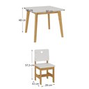 Ver imagem 3 de Conjunto Infantil Mesa com 2 Cadeiras Madeira Maciça e MDF Branco/Mel