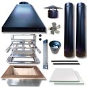 Ver imagem 1 de Kit Churrasqueira Coifa Gourmet Grill Espetos Braseiro 45x30 2 Tubos