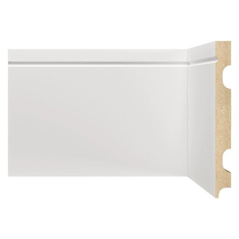 Kit com 20 Barras Rodapé MDF 1503 15MMX15CMMETRO Linear 48m Branco Moldufama