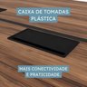 Plataforma Estação de Trabalho 4 Lugares 240cmX120cm Pé Quadro Espresso Móveis - 11