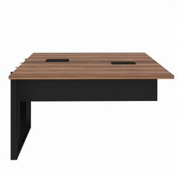 Plataforma Estação de Trabalho 4 Lugares 240cmX120cm Pé Quadro Espresso Móveis - 14