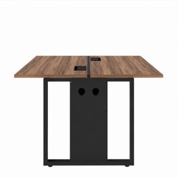 Plataforma Estação de Trabalho 4 Lugares 240cmX120cm Pé Quadro Espresso Móveis - 15