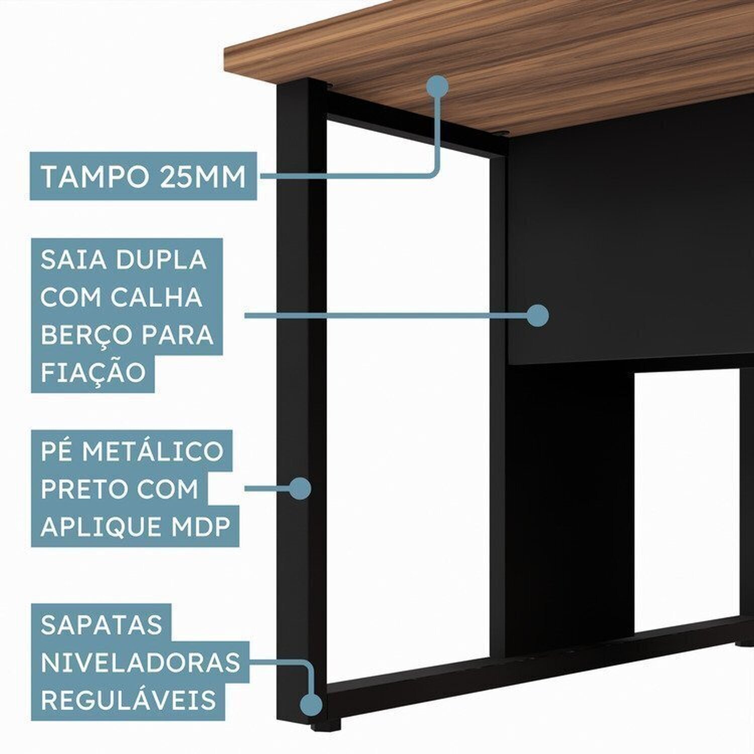 Conjunto Plataforma Pé Quadro Espresso Móveis - 4