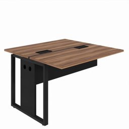 Plataforma Estação de Trabalho 4 Lugares 240cmX120cm Pé Quadro Espresso Móveis - 18