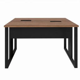 Plataforma Estação de Trabalho 4 Lugares 240cmX120cm Pé Quadro Espresso Móveis - 9