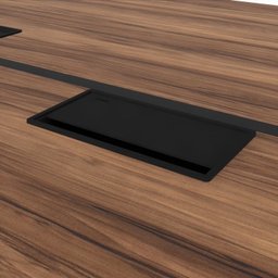 Plataforma Estação de Trabalho 4 Lugares 240cmX120cm Pé Quadro Espresso Móveis - 7