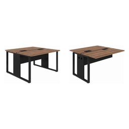 Plataforma Estação de Trabalho 4 Lugares 240cmX120cm Pé Quadro Espresso Móveis - 3