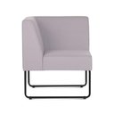 Ver imagem 1 de Poltrona Modular Pix com Braco Individual Assento Courino Cinza Claro Base Aco Preto - 55333
